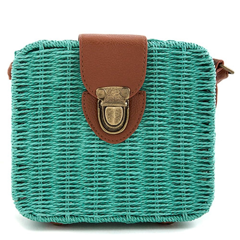 Wicker Messenger bag (mint)